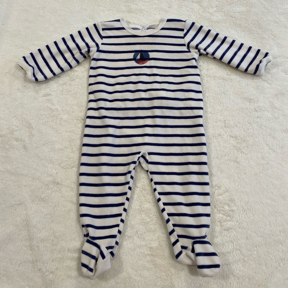 Petit Bateau velour footie